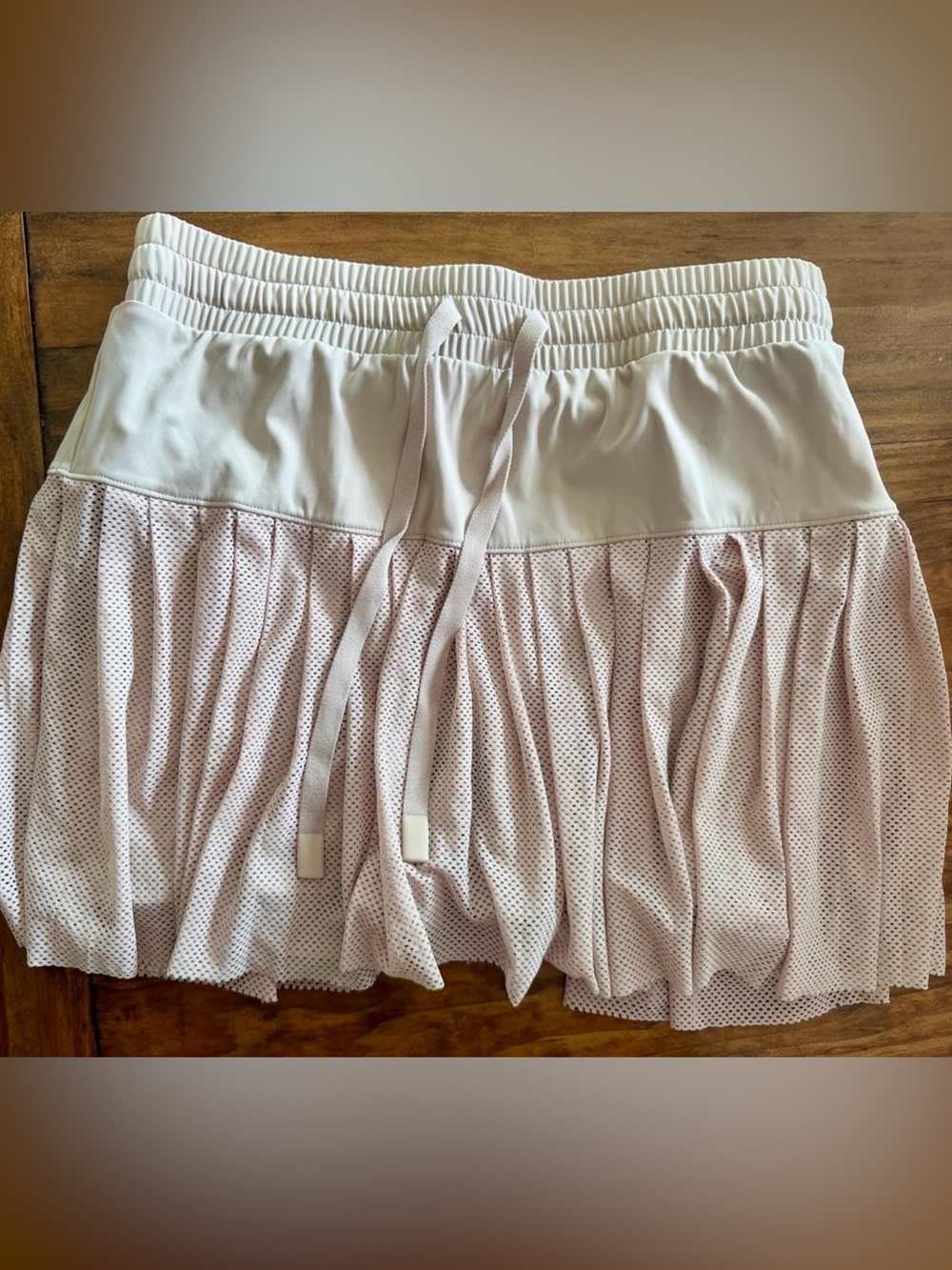 JoyLab Light Tan Mesh Skater Skirt with Elastic Waist - Picture 1 of 4